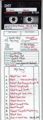 2000 -ERIC CLAPTON/WYCLEF JEAN- The HIT FACTORY MASTER HIP-HOP/ROCK DAT Tape - Image 1 of 4