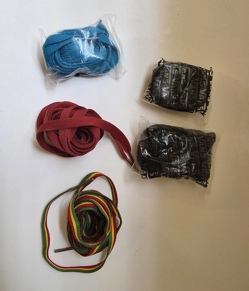 Vans Cordones para Zapatos Colores Mezclados Varios Juegos Rasta, Azul, Rojo, Negro Foto 1 de 1