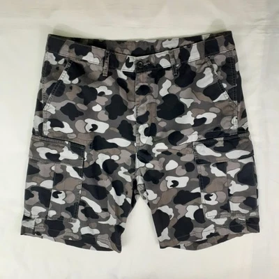 Levi's Cargo Shorts Men 36 Black Gray Camouflage High Rise White Tab Snap Pocket - Image 1 of 4