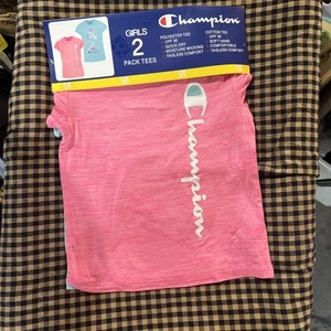 Champion Girls 2-Pack Active Wear UPF 30 Moisture Wicking T-shirts Size 5/6 - Picture 1 of 4