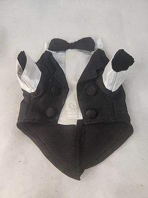 Tuxedo Dog Shirt  XS Preowned Wedding Buttons White Collar  - Image 1 of 4