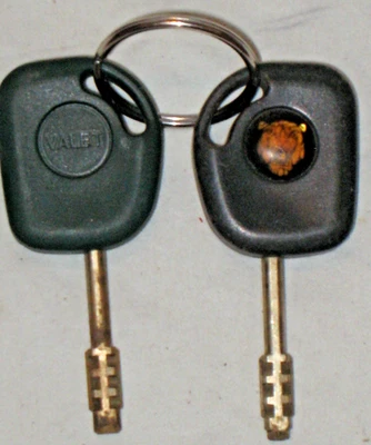 VINTAGE Jaguar OEM Factory Ignition Key & Valet Key USED Set - Image 1 of 4