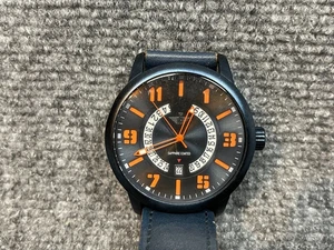 ⌚💙 Neu Fande Herren Marineblaues Zifferblatt Lederband Uhr NF001611 👔🕒 - Bild 1 von 11