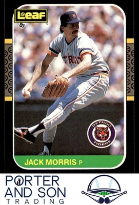Jack Morris 1987 Leaf #173 Detroit Tigers Baseball Card - Image 1 of 2