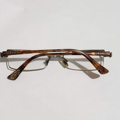 Gafas Versace Metal Marco Plateado Marrón Templo Hechas en Italia 1013 52 18 135 Foto 1 de 4