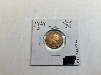 1969 S Lincoln Uncirculated Memorial Penny Small Cent San Francisco Mt 09252572r - Image 1 of 4