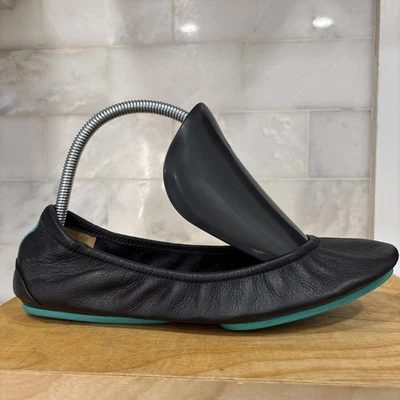 Zapatos de viaje Tieks Gavrieli plegables de ballet planos de cuero negro mate para mujer 9 Foto 1 de 4