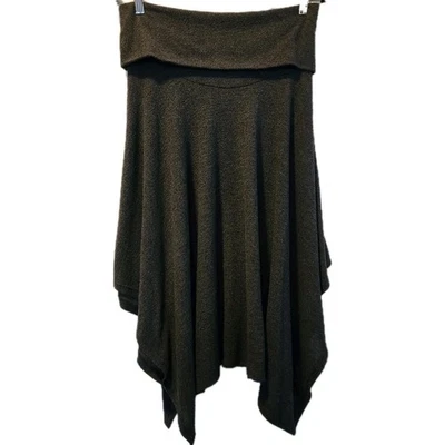 Винтажная Y2K Мокрая Печать Асимметричная Юбка Складной Пояс Серый Гранж Фестиваль - Изображение 1 из 4