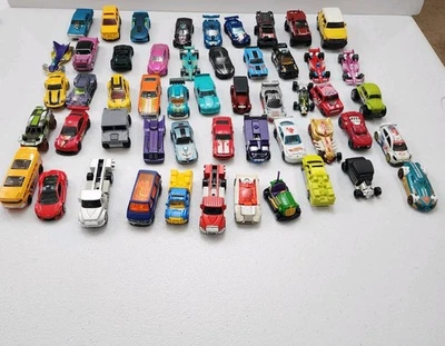 Mixed Loose Lot 52 Hot Wheels, Maisto, Matchbox, Mattel Diecast Toy Cars  - Image 1 of 4