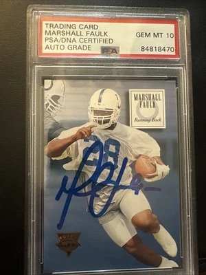 Карта дебютанта Маршалла Фолка 1994 Skybox с автографом No158 PSA/DNA 10 - Изображение 1 из 4