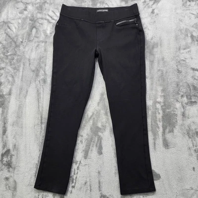 Pantalones de mezclilla DKNY para mujer S negros con cremallera bolsillo ponte tejido ajustado al tobillo  Foto 1 de 4