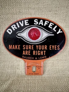 Rare Original Optometrist Eyeball Bausch & Lomb License Plate Topper - Picture 1 of 3