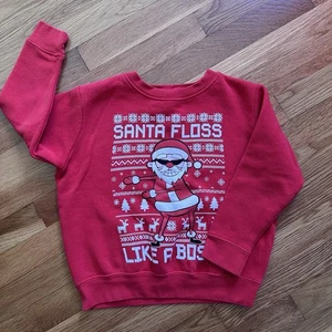 LAT Apparel Red Youth Small "Santa Floss Like a Boss" Ugly Christmas Sweater - Bild 1 von 12