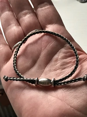   Links of London Feed 50 black and grey Cord Adjustable Friendship Bracelet  - Image 1 of 4