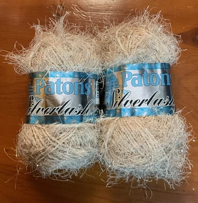 New (2) Patons Silverlash Eyelash Yarn Crystallite Cream 1.75 Oz 50g 164 Yds - Image 1 of 4