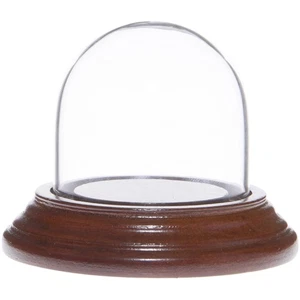 Plymor 1.875" x 1.875" Mini Glass Display Dome Cloche (Walnut Veneer Base) - Picture 1 of 2