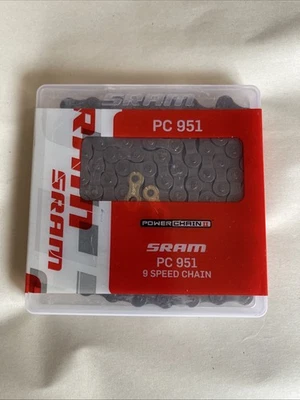 SRAM PC 951 9 Speed Power Chain Bicycle Gold Power Link 114 Links - New! - Image 1 of 2