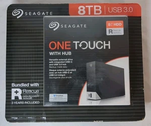 SEAGATE ONE TOUCH 8TB HUB DESKTOP HARD DRIVE HD USB-C USB 3.0 PORTS NIB - Picture 1 of 2