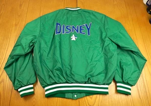 Vintage Walt Disney School Jacket Mens Large Green Chicago 80s Elementary Magnet - Picture 1 of 18