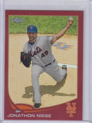 Jonathon Jon Niese Topps 2013 refractor rojo cromado paralelo/25 - #60 NY Mets Foto 1 de 2