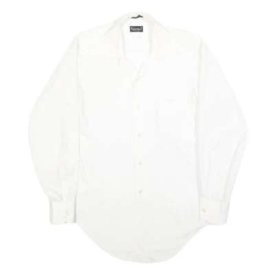 Camisa ARROW Para Hombres Blanca Lisa S Clásica Cuello Botón Mezcla Algodón Foto 1 de 4