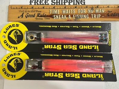 LOT OF 2 ILand Sea Star Flasher Series 6.75"-1.5 oz EPK/EWH COLOR LURES NIPS