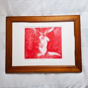 Willibrord Haas Radierung Akt „Marga" (1968) frz. Rahmen mit Glas + PPT Erotik - Bild 1 von 8