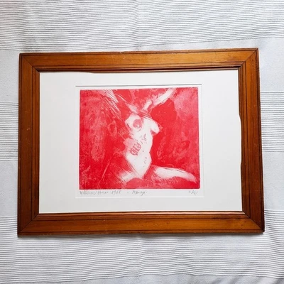 Willibrord Haas Radierung Akt „Marga" (1968) frz. Rahmen mit Glas + PPT Erotik - Bild 1 von 4