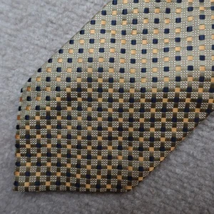 Corbata Ermenegildo Zegna Lunares Amarillos Azules Geométricos Seda Hecha en Italia - Imagen 1 de 6