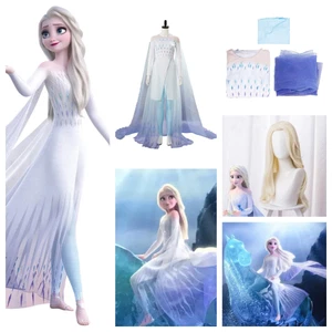 Frozen 2 Die Eiskönigin 2 Ahtohallan Elsa Kleid Cosplay Königin Kostüm / Wig - Bild 1 von 11