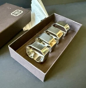 Neu 4er Set JEAN COUZON Frankreich Navarre Edelstahl SERVIETTENRINGE kostenloser Versand - Bild 1 von 6