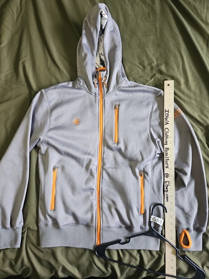 Legendary Whitetails Men's Small Gray Jacket Coat Full Zip Built-in Face Mask - Image 1 of 4