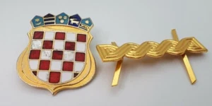 Croatian Army hat cap metal badge, CROATIAN GROUND FORCES RANKS, metal rank ! - Picture 1 of 2