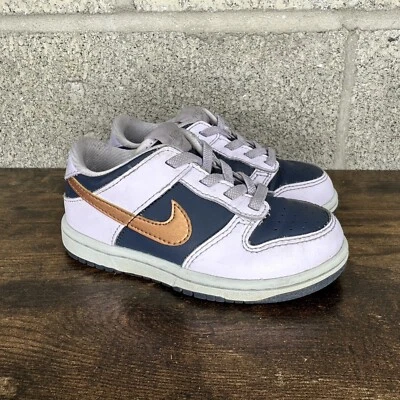 Zapatos deportivos bajos Nike Dunk para niños pequeños 'Copper Swoosh' DX1665 400 - talla 9C Foto 1 de 4