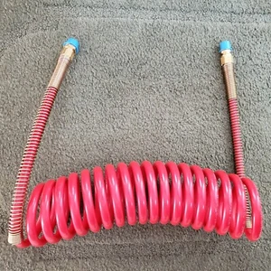 Qty 3 - Air Brake Hose Coiled Assembly, Tramec Sloan High Quality USA 15' Red - Foto 1 di 2