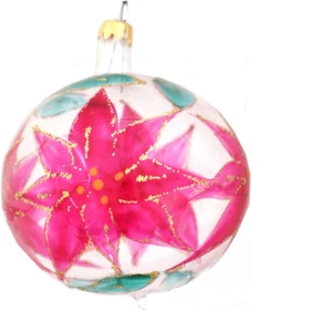 Weihnachtsstern Weihnachtskugel Ornament handbemalt dünnes Glas - Bild 1 von 1