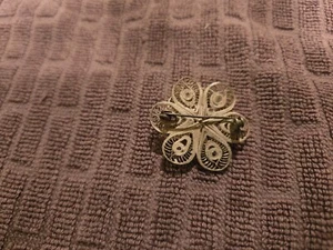 Vintage Mexican Spun Silver Flower Pin Brooch - Picture 1 of 3