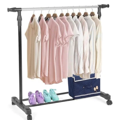 OHNE MARKENBEZEICHNUNG Schwerlast Kleiderständer Garderobenständer Rollen Metall ausziehbar Ständer NEU