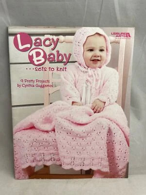 Lacy Baby Sets Knit Cynthia Guggemos 9 Pretty Projects Leisure Arts Pattern - Image 1 of 4