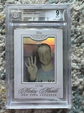 Topps Sterling 2006 Framed White Mickey Mantle 24 BGS 9 12/50 RARE