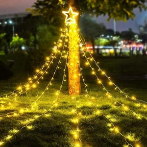 Star Waterdfall String Lights Waterproof Wedding 8 Lighting Modes Decoration - Picture 1 of 40