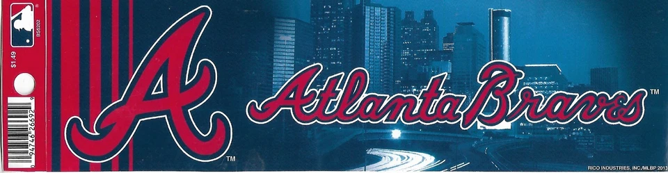 Rico Industries Atlanta Braves Bumper Sticker 10.75" X 3" - Image 1 of 1