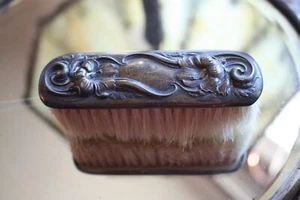 EUC Vintage Wallace Bros Silver Co Art Nouveau Repousse 4.5" Brush Flowers Lilly - Picture 1 of 9