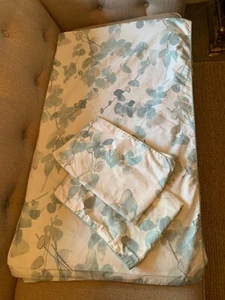DUNELM Super King Duvet Cover Set Green Watercolour Botanical Pattern - Picture 1 of 6