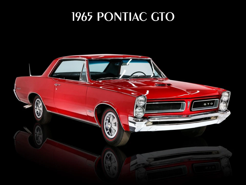 Pontiac GTO 1965 letrero de metal nuevo: aspecto original techo rígido en rojo Foto 1 de 1