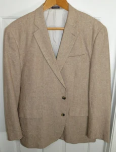 Blazer deportivo Stafford para hombre mezcla de lino clásico firma tostado 46R beige - Imagen 1 de 7