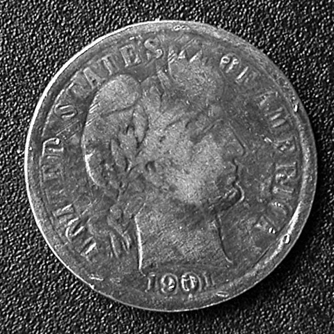 1901 Barber Dime - Multiple Strikes - Rare Cover