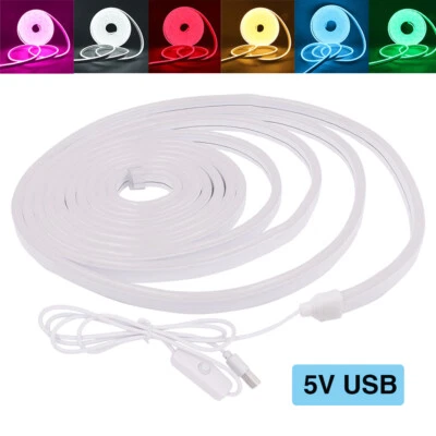 USB Flexible LED Strip light Waterproof led Sign Neon Lights Silicone Tube lamp - Image 1 of 4