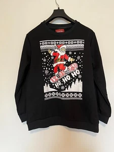 BESSERBAY KIDS UNISEX BLACK SANTA SWEATSHIRT-Size 160cm-US13-14yrsPREOWNED - Picture 1 of 4