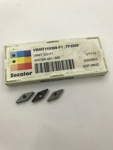 Insertos de carburo Secolor VBMT 222-F1 EDP39642 (CNC 5) 3 piezas - ¡NUEVOS! - Imagen 1 de 6